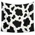 Arazzo da parete 150 cm x 130 cm in poliestere bianco nero con stampa mucca decorativo