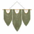 Arazzo da parete in cotone verde salvia 110 x 110 cm - decorazione bohémien con frange