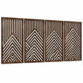 Decorazione da parete 160 x 90 cm in legno marrone - pannelli geometrici traforati