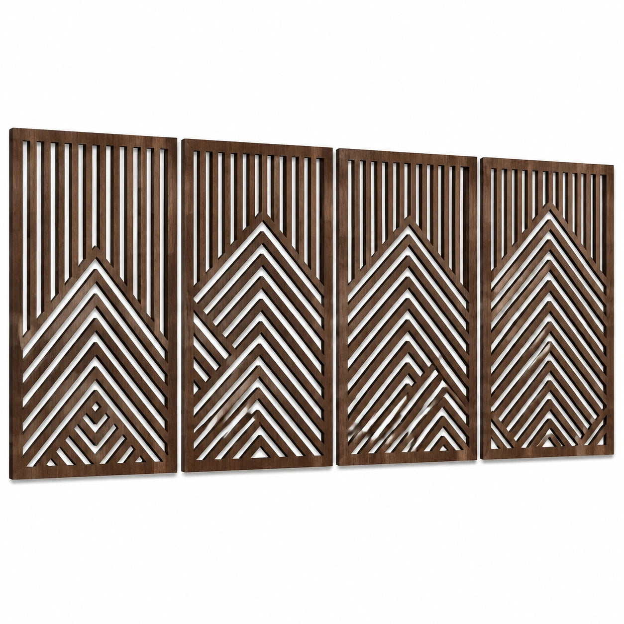 Decorazione da parete 160 x 90 cm in legno marrone - pannelli geometrici traforati